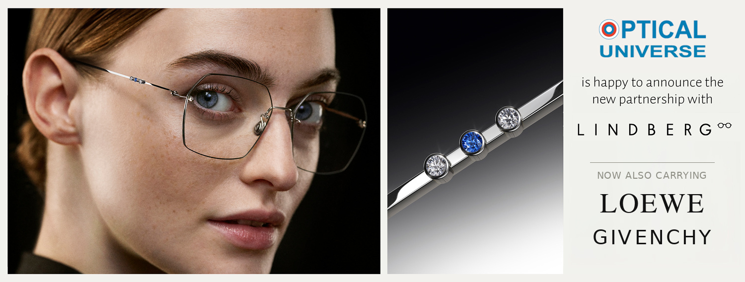 Optical Universe Lindberg Loewe Givenchy designer eyewear banner